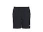 Zwarte sportshort met elastische tailleband en een klein wit logo op de rechterpijp.