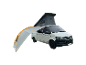 Un van Volkswagen blanc avec un auvent déployé et une tente de toit.