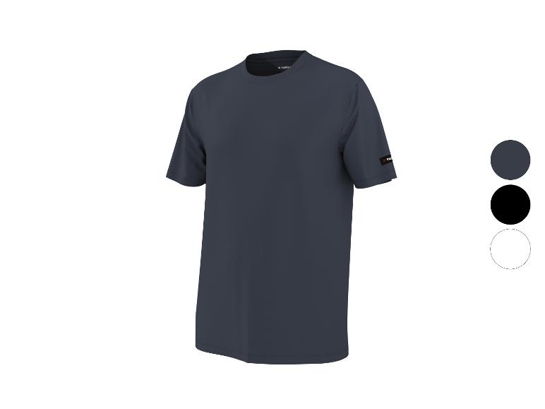 T-shirt à manches courtes bleu foncé avec trois options de couleur à droite : bleu foncé, noir et blanc.