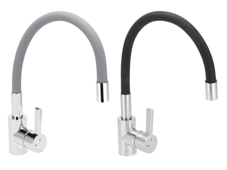 Mitigeurs de cuisine avec becs flexibles, un gris et un noir