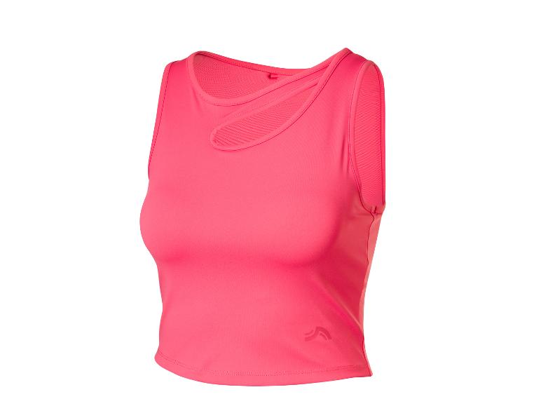 Haut de sport rose pour femme avec découpe au décolleté