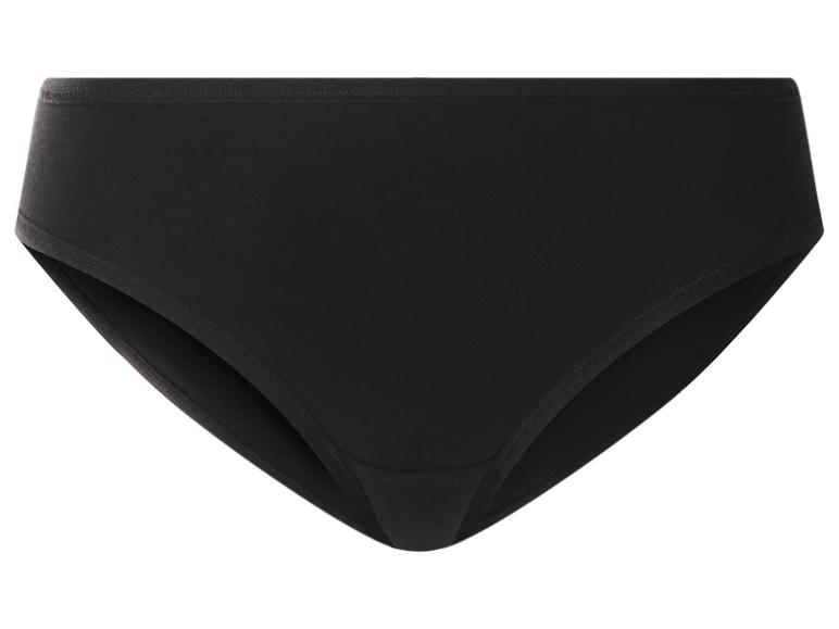 Zwarte katoenen damesonderbroek met elastische tailleband en hoog uitgesneden pijpen.