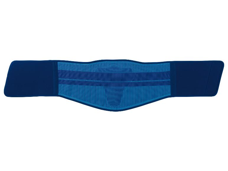 Blauwe rugbrace met getextureerd ontwerp.