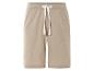 Shorts beige en tissu léger, style décontracté.