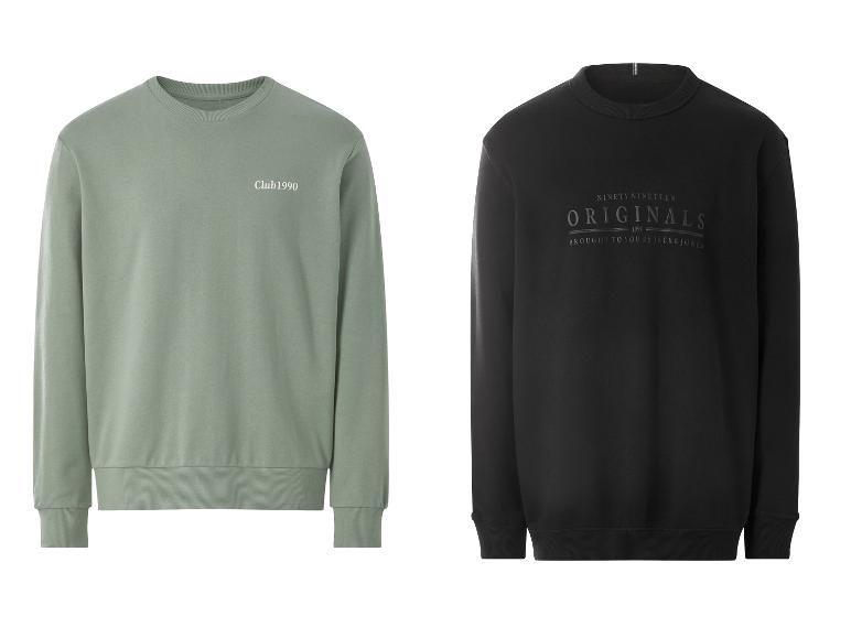 Deux sweat-shirts : un vert clair avec 'Club1990' et un noir avec 'Originals'.
