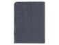 Donkerblauwe quilted muslin deken.