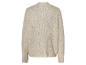 Beige dikke gebreide cardigan.