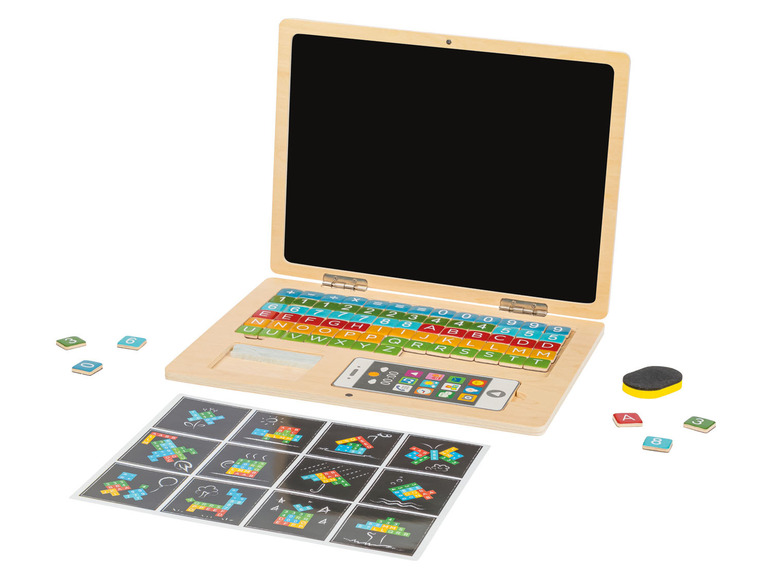 Ga naar volledige schermweergave: Playtive Houten laptop of kalenderklok - afbeelding 2