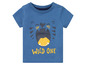 Blauw T-shirt met een tijgerprint en de tekst 'Wild One'.