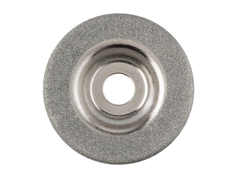 Een ronde, grijze diamantslijpschijf voor gereedschap.