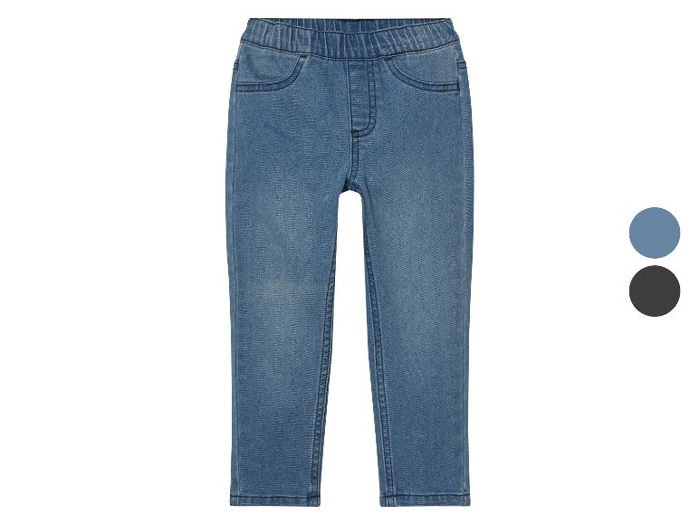 Jeans élastiques pour enfants en bleu clair et autres couleurs.