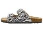 Dames sandalen met twee zebraprint bandjes en gespen