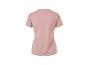Achteraanzicht van een effen roze T-shirt met korte mouwen