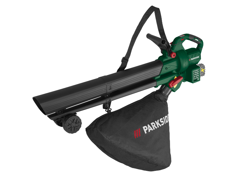 Parkside bladblazer met opvangzak.