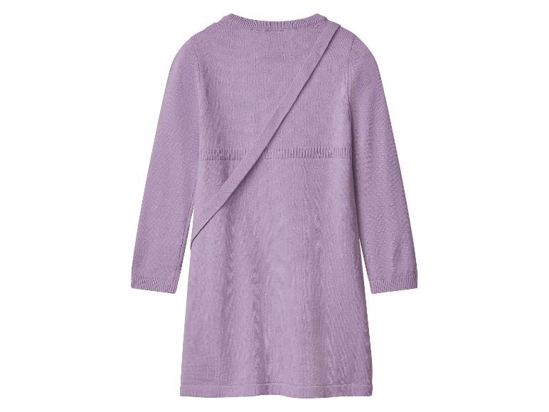 Robe en maille violette à manches longues avec une bande diagonale dans le dos.