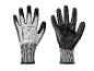Gants de travail Parkside noirs et gris avec marquages de taille et de conformité.