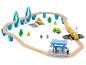 Ensemble de train en bois avec pont, gare et accessoires