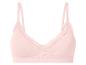 Lichtroze geribbelde bralette met kanten details