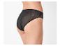 Culotte femme noire en matière transparente avec détails en dentelle, vue arrière.