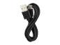 Een zwarte USB-kabel met een micro-USB-connector.