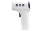 Witte digitale infraroodthermometer met knoppen en trekker.
