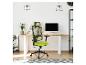 Groene bureaustoel met mesh rugleuning in een modern thuiskantoor.