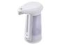 Witte automatische zeepdispenser met doorschijnend reservoir.
