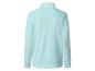 Lichtblauwe dames fleece sweater met hoge kraag, achteraanzicht
