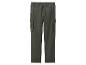 Pantalon cargo vert avec taille élastique et poches latérales, vu de dos.
