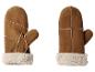 Mouffles marron en peau de mouton avec fourrure blanche