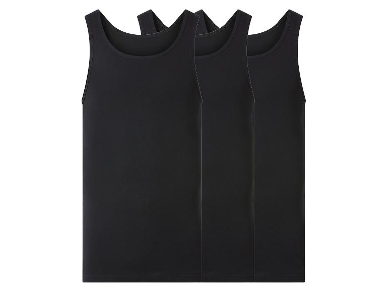 Verpakking van drie zwarte heren tanktops