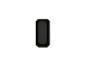 Un objet noir et rectangulaire aux coins arrondis sur fond blanc.