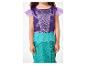 Robe de déguisement de sirène pour enfant en violet et bleu sarcelle avec des écailles argentées.