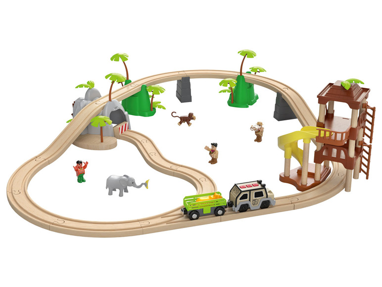 Ga naar volledige schermweergave: Playtive Houten spoorweg jungle of passagierstrein - afbeelding 3