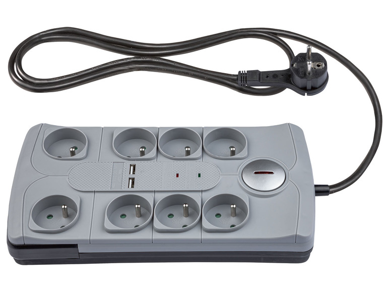 Aller en mode plein écran PARKSIDE® Multiprise avec ports USB, 8 prises - Photo 2