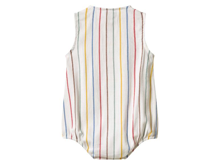Barboteuse bébé rayée colorée, vue de dos