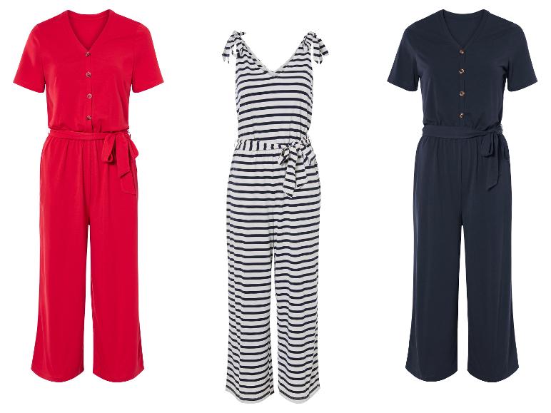 Rode, gestreepte en donkerblauwe jumpsuits: stijlvolle en casual looks.