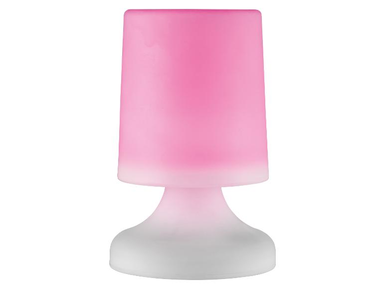 Roze en witte tafellamp met conische lampenkap