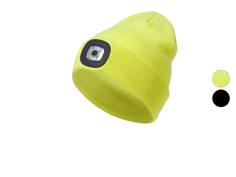 Gele muts met geïntegreerd LED-licht en kleuropties