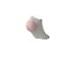 Chaussette invisible blanche avec talon et pointe roses.