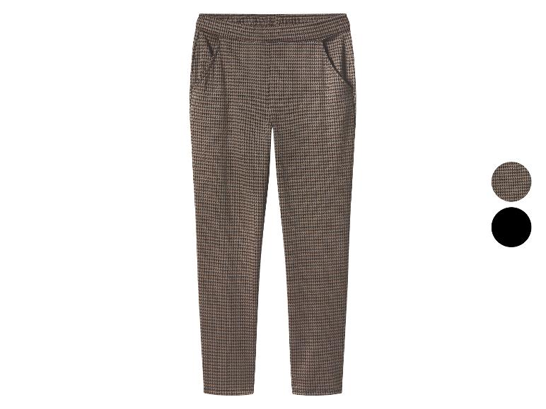 Pantalon à motif pied-de-poule marron et noir avec poches latérales