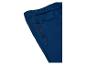 Détail d'un pantalon de sport bleu avec une poche latérale zippée.