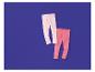 Deux leggings pour enfants, un rose pâle et un rose foncé, sur fond violet.