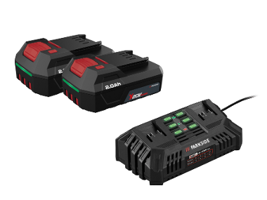 Set PARKSIDE® : Batterie 20 V, 2 Ah PAP202 et Chargeur double 20 V, 2 x 4,5 A PDSLG20