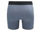 Grijze herenboxershort met zwarte tailleband, achteraanzicht.