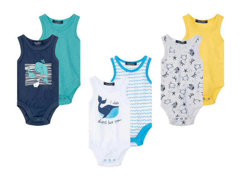 Aller en mode plein écran lupilu® Bodys pour garçons bébés, 2 pièces, en pur coton bio - Photo 1
