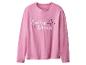 Roze T-shirt met lange mouwen met witte opdruk en zwarte sterren