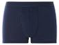 Donkerblauwe boxershorts.