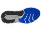Zool van sportschoenen: zwart, blauw en grijs.