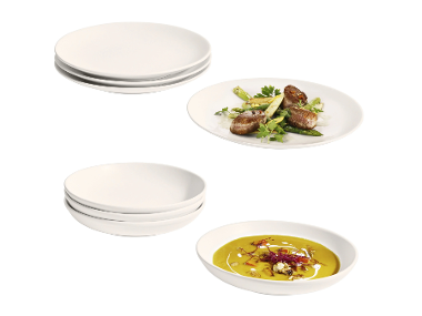 SILVERCREST® Service d'assiettes: 4 assiettes plates et 4 assiettes creuses